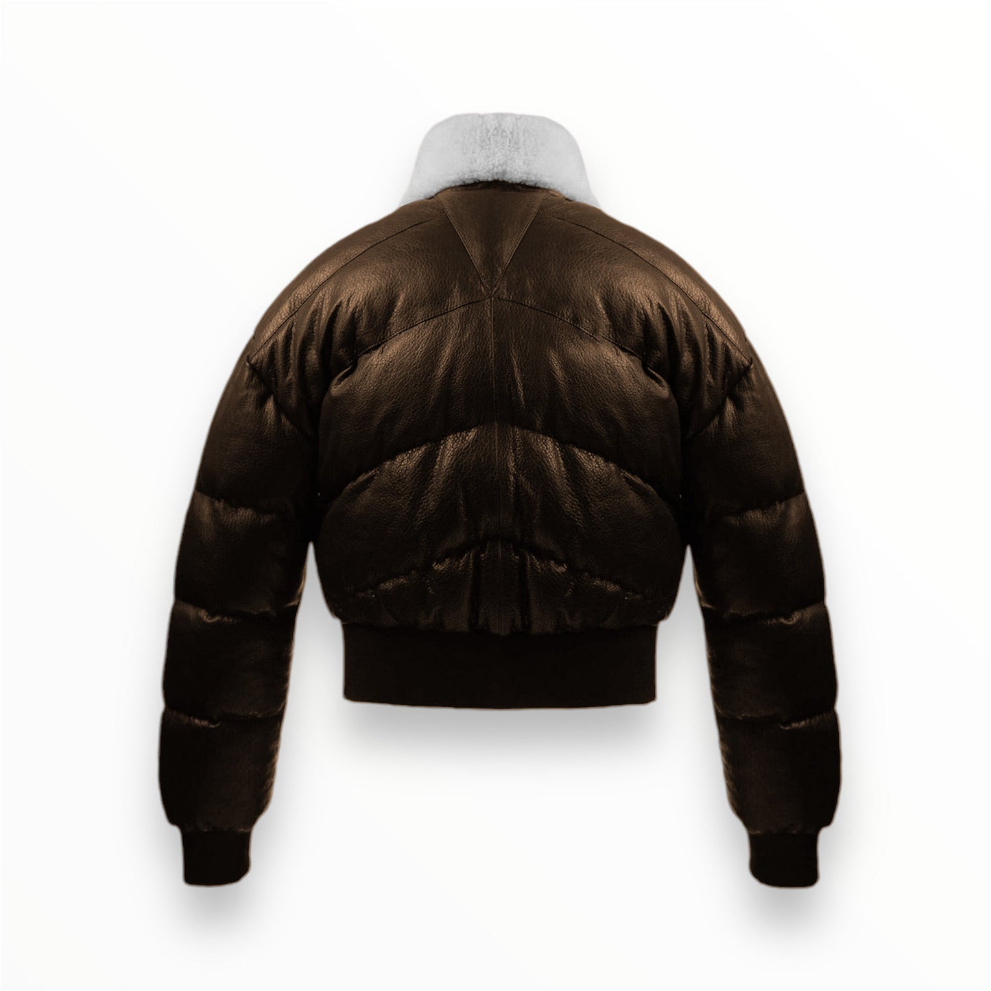Cognac Shearling Lambskin Puffer Jacket