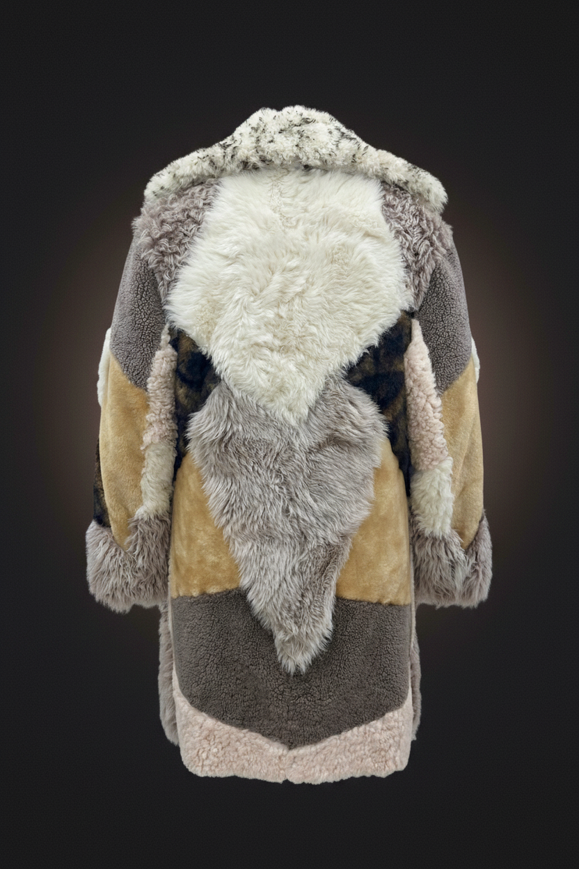 2026-27 NEW ERA COLLECTION Iconic Intarsia Shearling “MIRROR” Long Fur Coat (unisex)