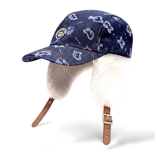 ICONIC UNISEX CS MONOGRAM LAMB SHEARLING FUR/DENIM HAT - FW25-26 LIMITED EDITION