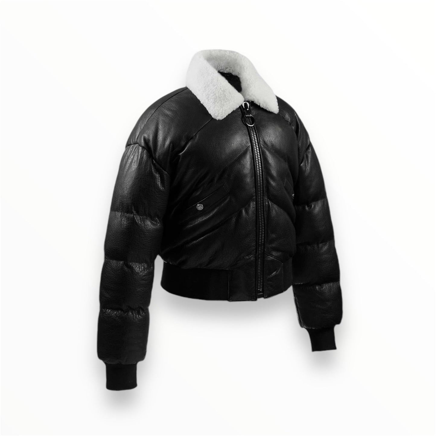 Noir Shearling Lambskin Puffer Jacket