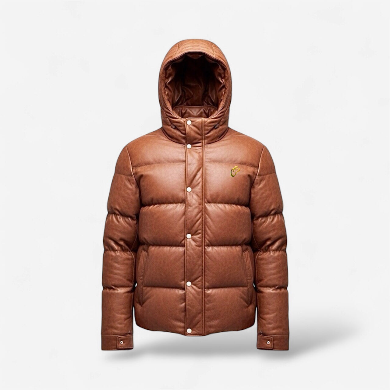 Patina Hooded Lambskin Puffer Jacket