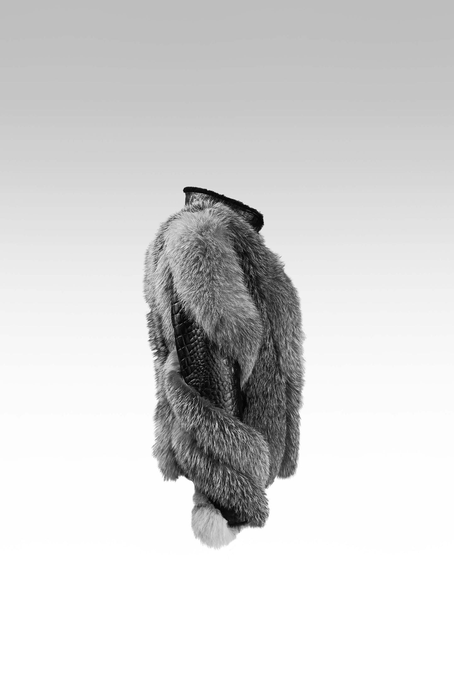 Crocodile Shearling & Silver Fox Fur Jacket