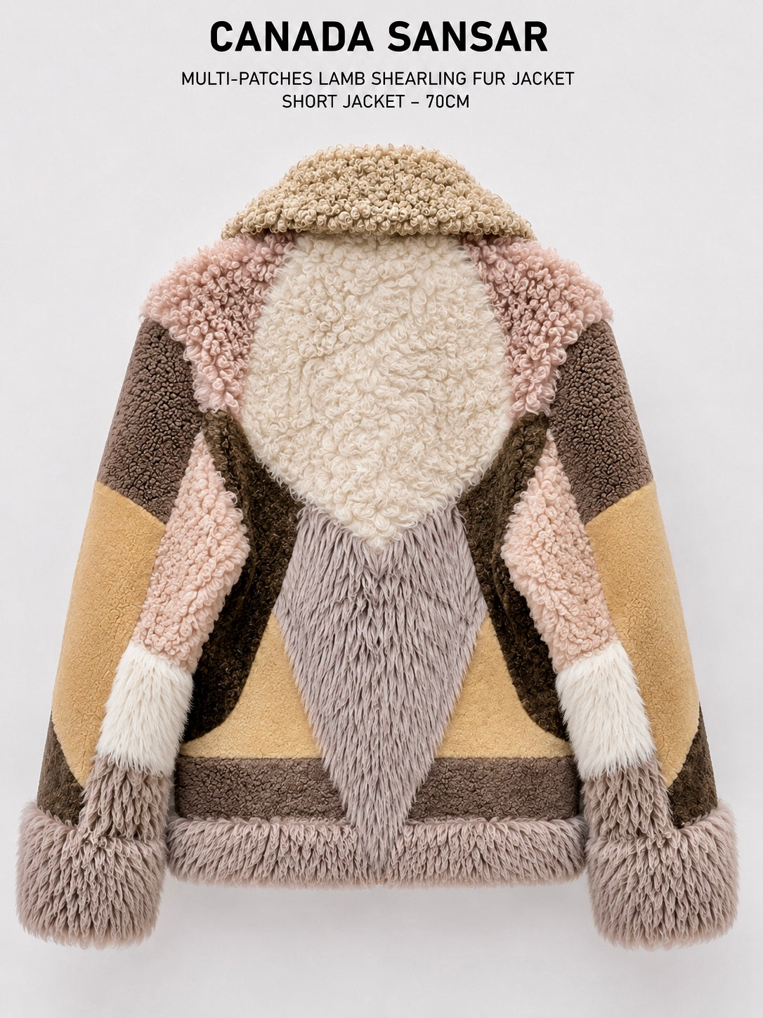 2026-27 New Era Collection                  Iconic Intarsia Shearling “MIRROR” Short Fur Coat (unisex)
