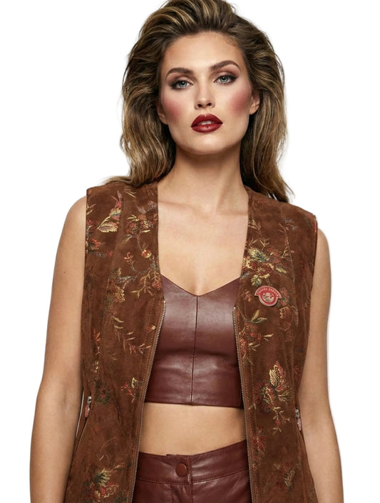 The Metallic Floral Embossed Lamb Shearling Vest
Where Heritage Craft Meets Avant-Garde Art