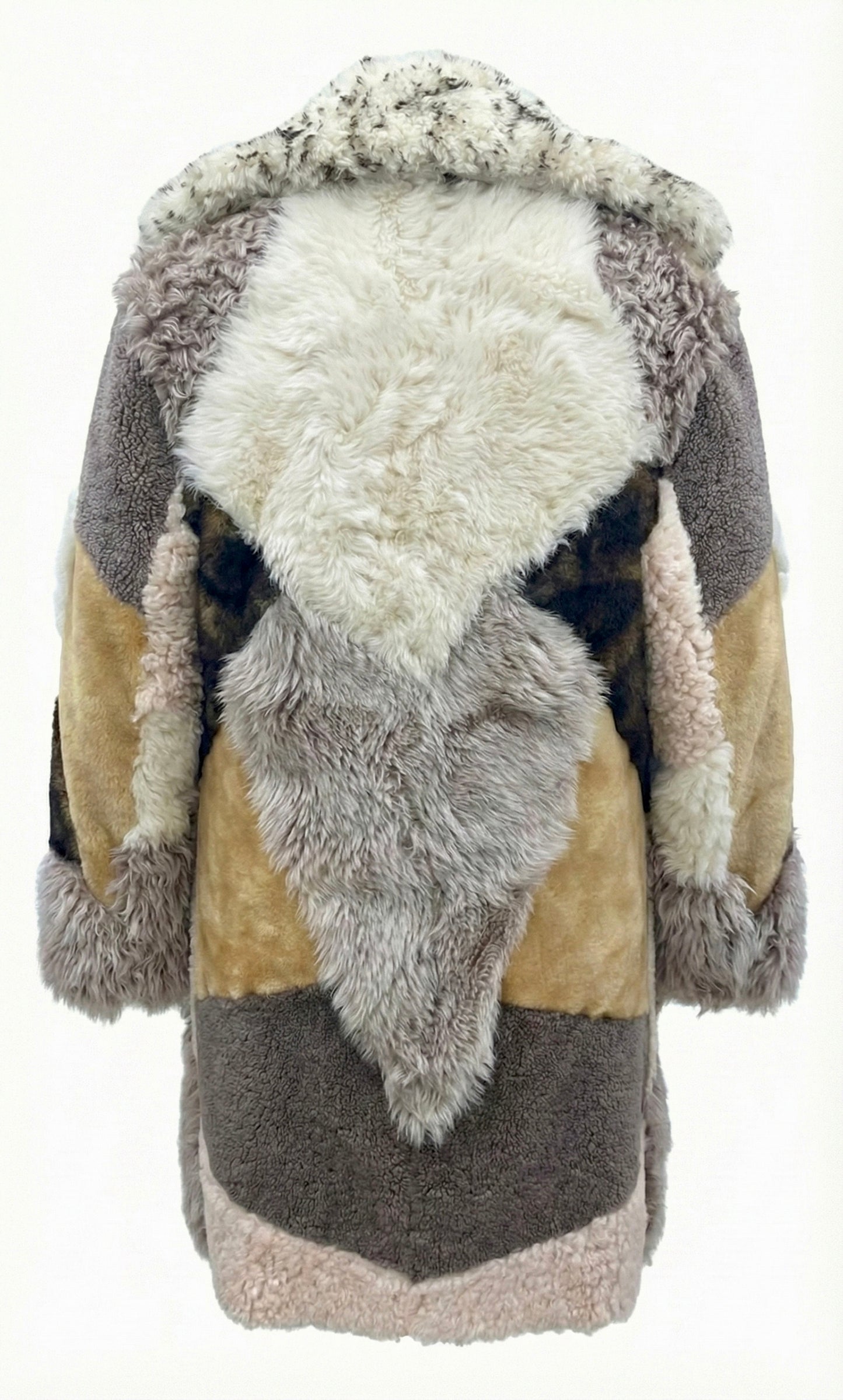 2026-27 NEW ERA COLLECTION               Iconic Intarsia Shearling “MIRROR” Long Fur Coat (unisex)