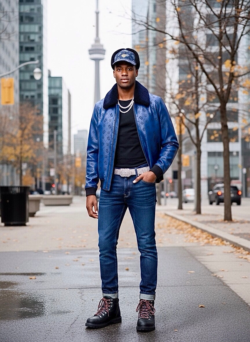 ICONIC UNISEX CS MONOGRAM LAMB SHEARLING FUR/DENIM HAT - FW25-26 LIMITED EDITION