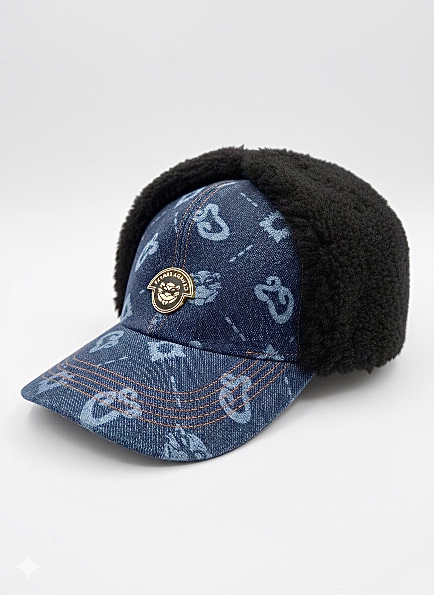 ICONIC UNISEX CS MONOGRAM LAMB SHEARLING FUR/DENIM HAT - FW25-26 LIMITED EDITION