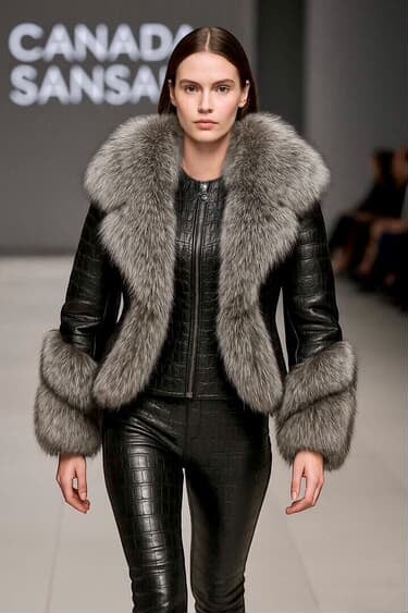 Crocodile Shearling & Silver Fox Fur Jacket