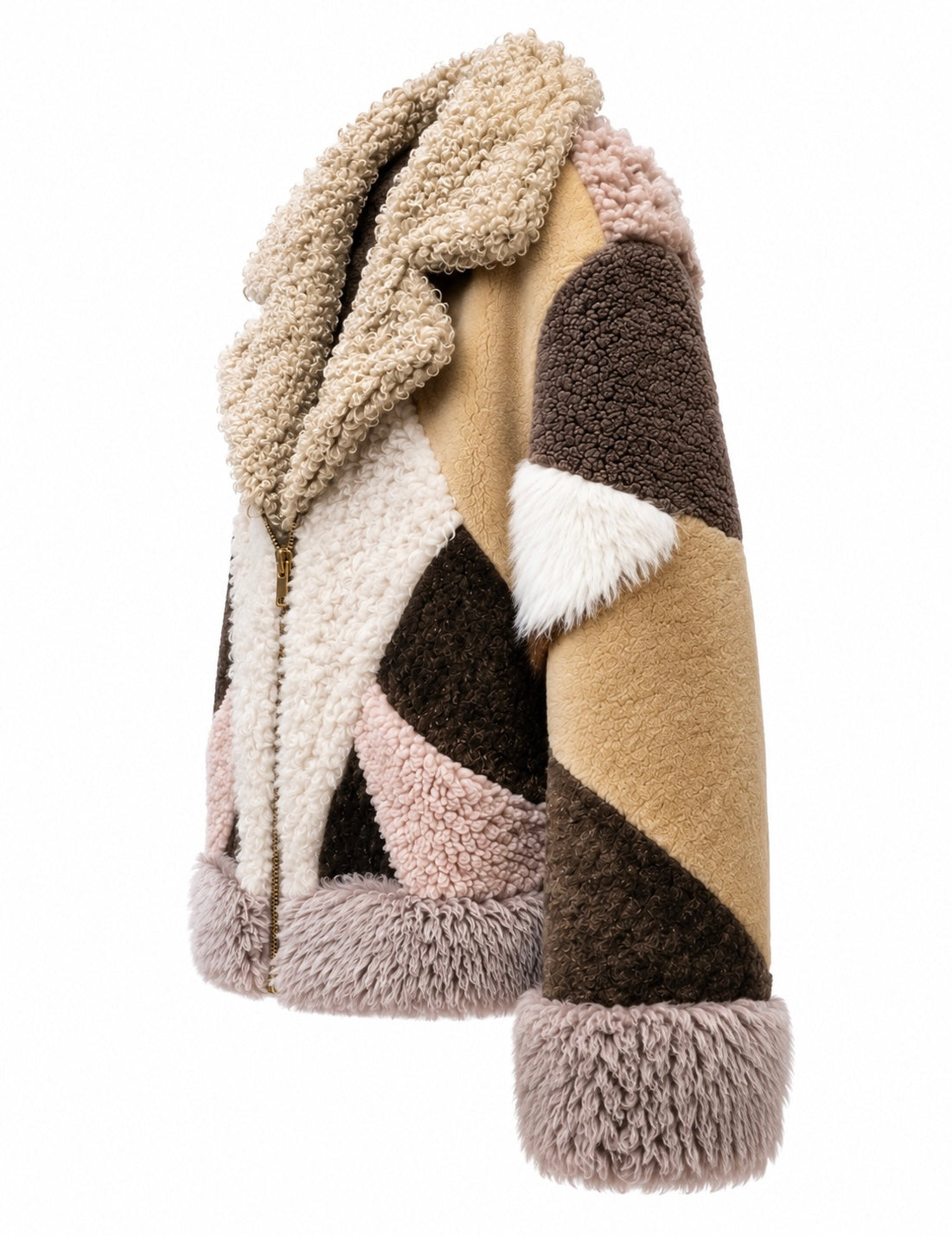 2026-27 New Era Collection                  Iconic Intarsia Shearling “MIRROR” Short Fur Coat (unisex)