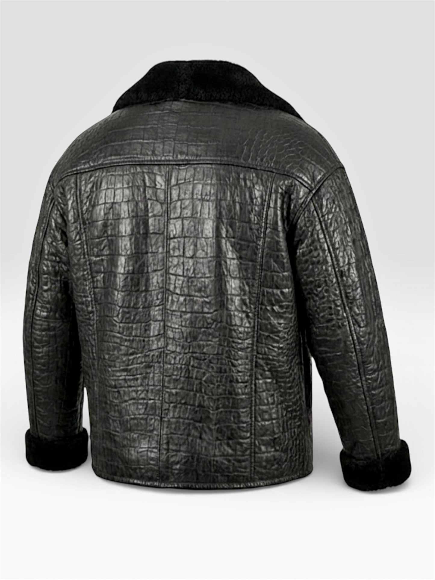 2026 New Era Collection                          The Venetian Croc | 3D Embossed Shearling Oversized Jacket.