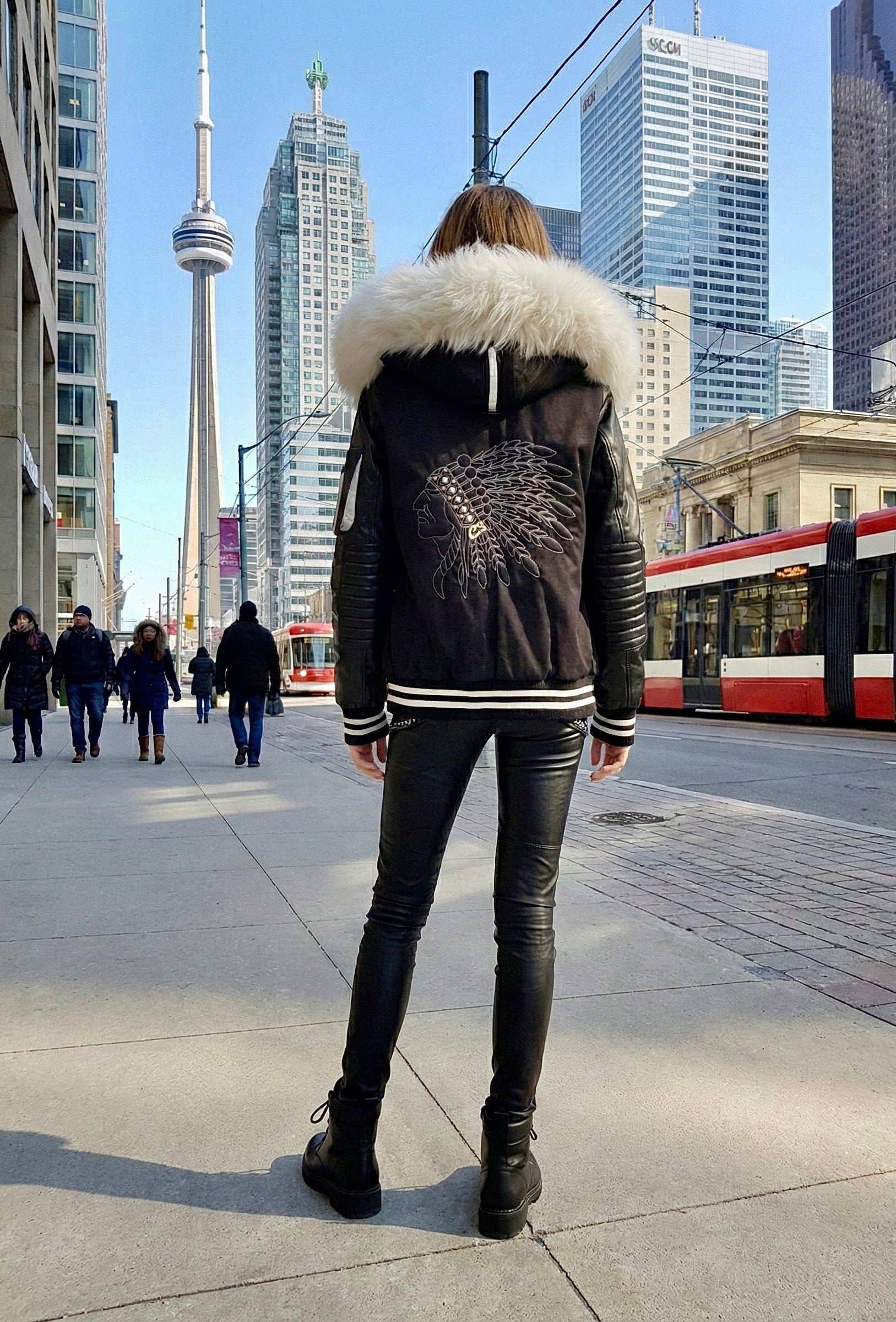 CANADA SANSAR | Iconic CS Luxury Fur Bomber Jacket.