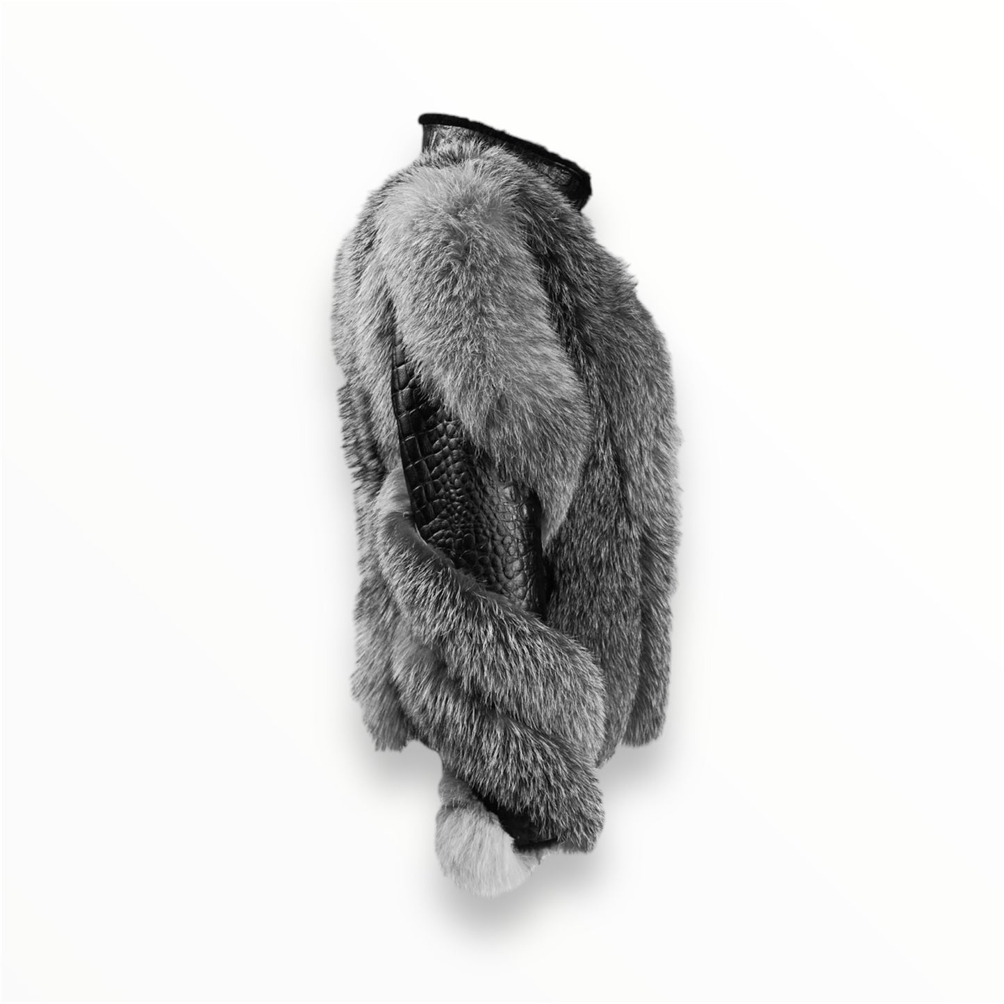 Crocodile Shearling & Silver Fox Fur Jacket