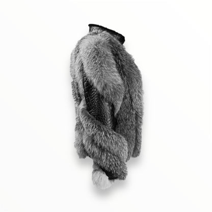 Crocodile Shearling & Silver Fox Fur Jacket