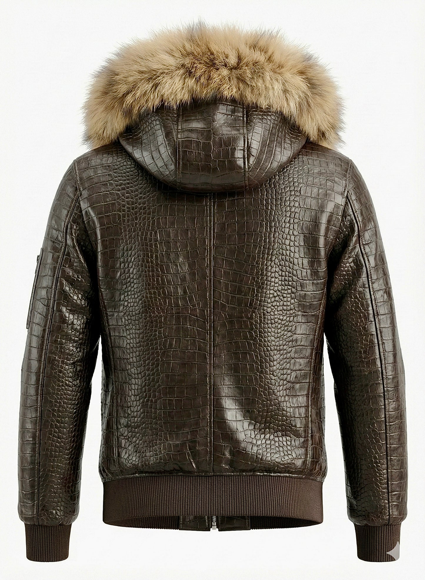 The Élégance Finntura Bomber: Handcrafted Italian Shearling & Arctic Finnraccoon Bomber Jacket.