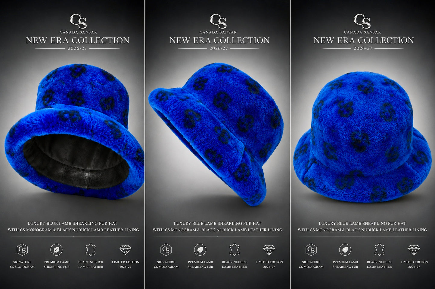 NEW ERA COLLECTION 2026–27
Luxury Royal Blue CS Monogram Shearling Hat.