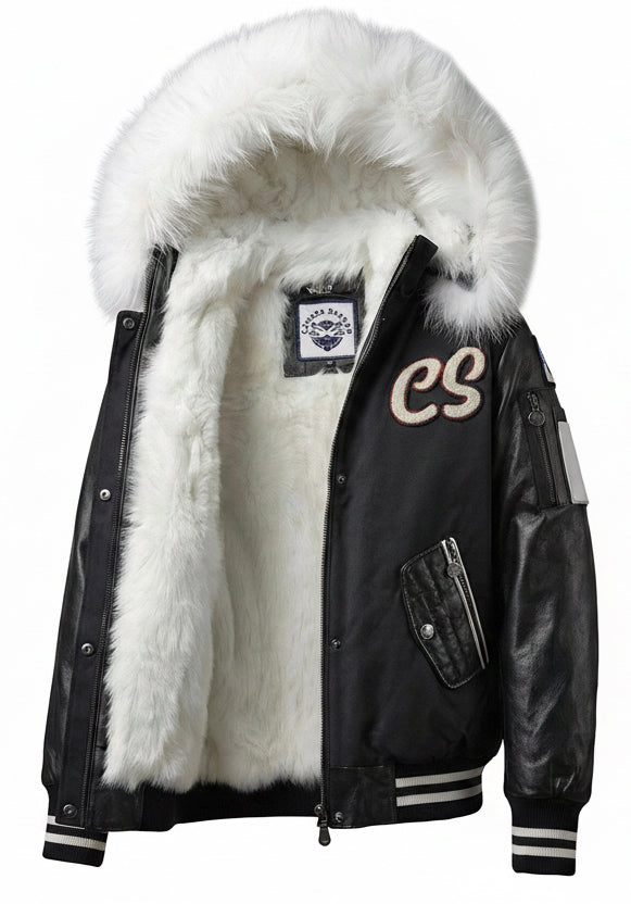 CANADA SANSAR | Iconic CS Luxury Fur Bomber Jacket.