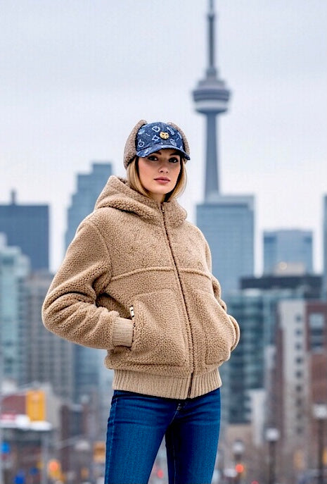 ICONIC UNISEX CS MONOGRAM LAMB SHEARLING FUR/DENIM HAT - FW25-26 LIMITED EDITION