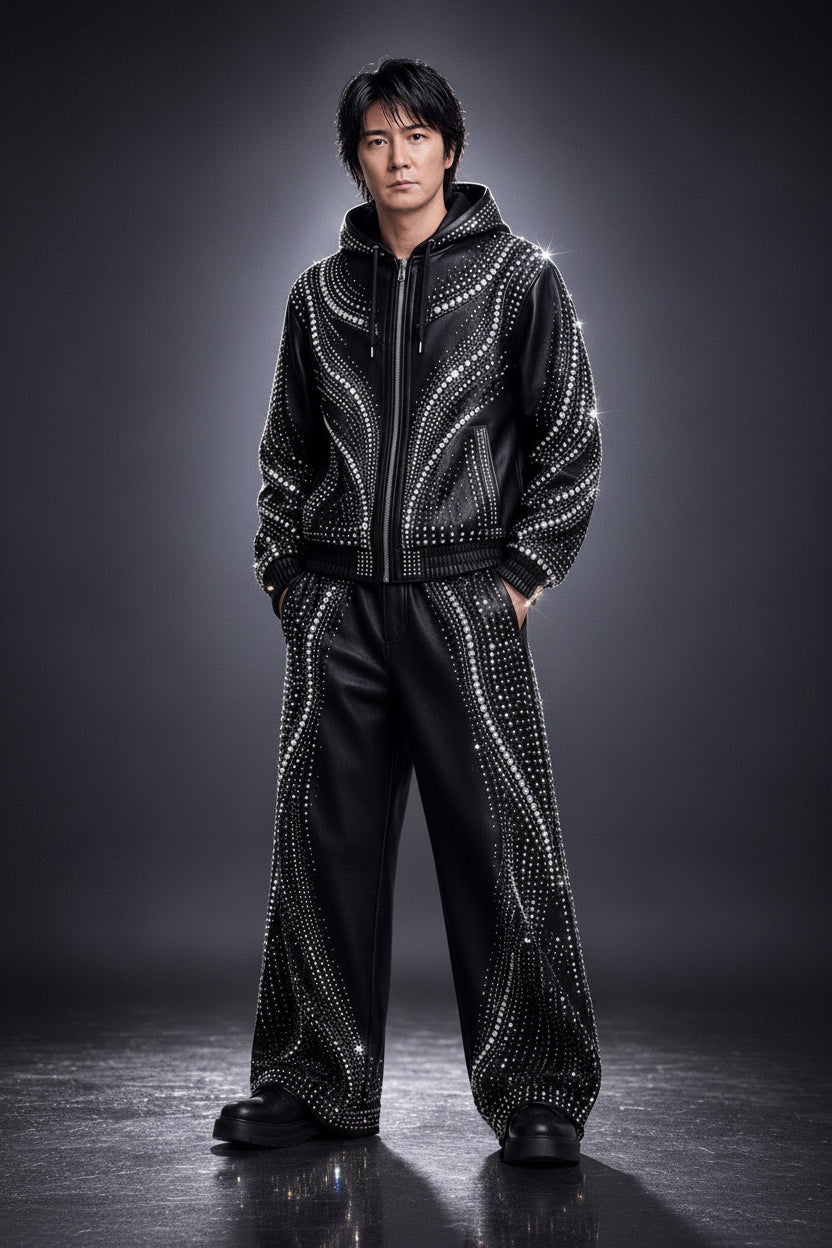 New Era Collection 2026-27     Premium Calf Leather Jacket – Sparkling Crystal Edition. Made-To-Order