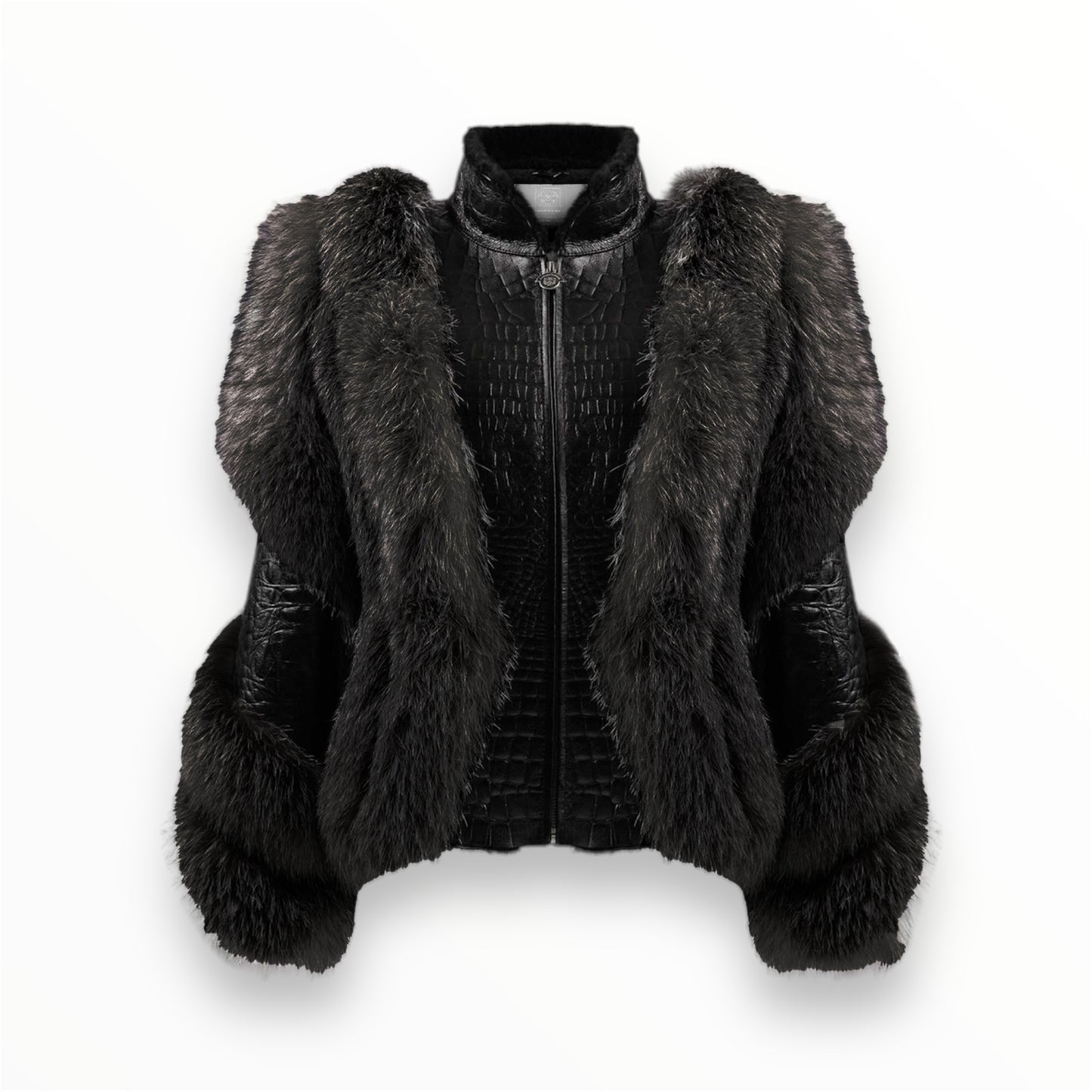 Crocodile Shearling & Midnight Noir Fur Jacket