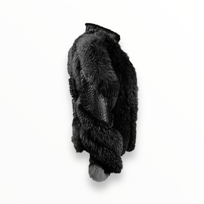 Crocodile Shearling & Midnight Noir Fur Jacket