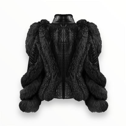 Crocodile Shearling & Midnight Noir Fur Jacket