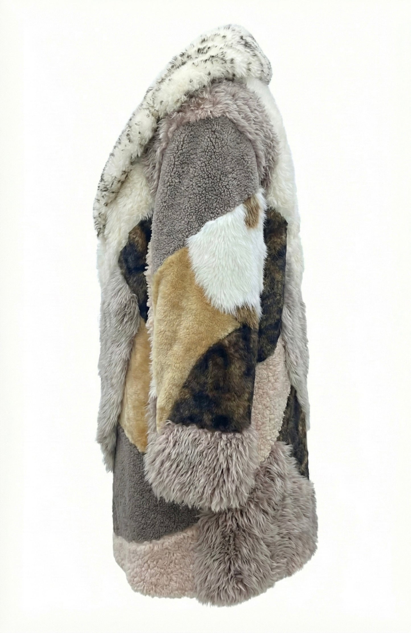 2026-27 NEW ERA COLLECTION               Iconic Intarsia Shearling “MIRROR” Long Fur Coat (unisex)