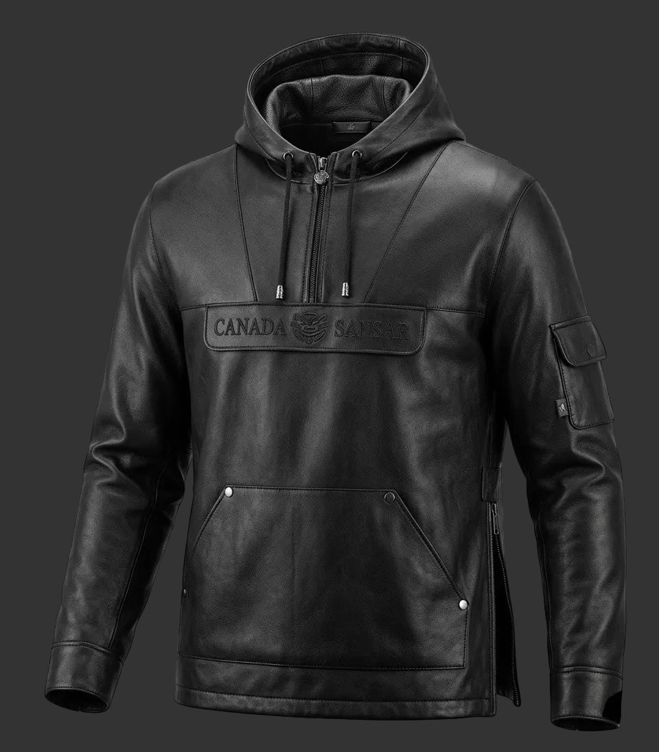 New Era Collection 2026-27.                 Luxury Lightweight Lamb Leather Anorak Hoodie Jacket.