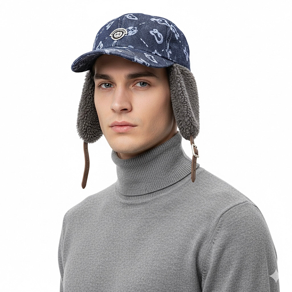 ICONIC UNISEX CS MONOGRAM LAMB SHEARLING FUR/DENIM HAT - FW25-26 LIMITED EDITION