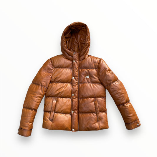 Patina Hooded Lambskin Puffer Jacket