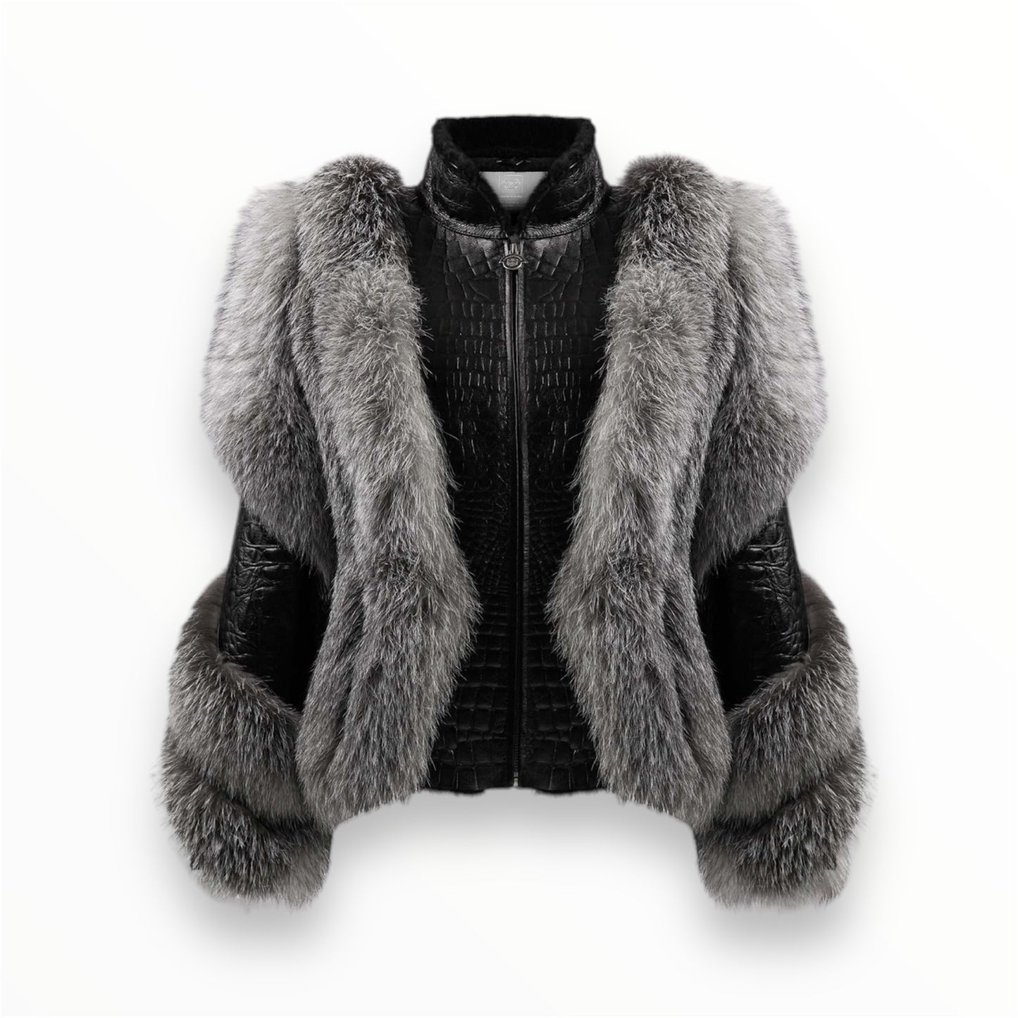 Crocodile Shearling & Silver Fox Fur Jacket