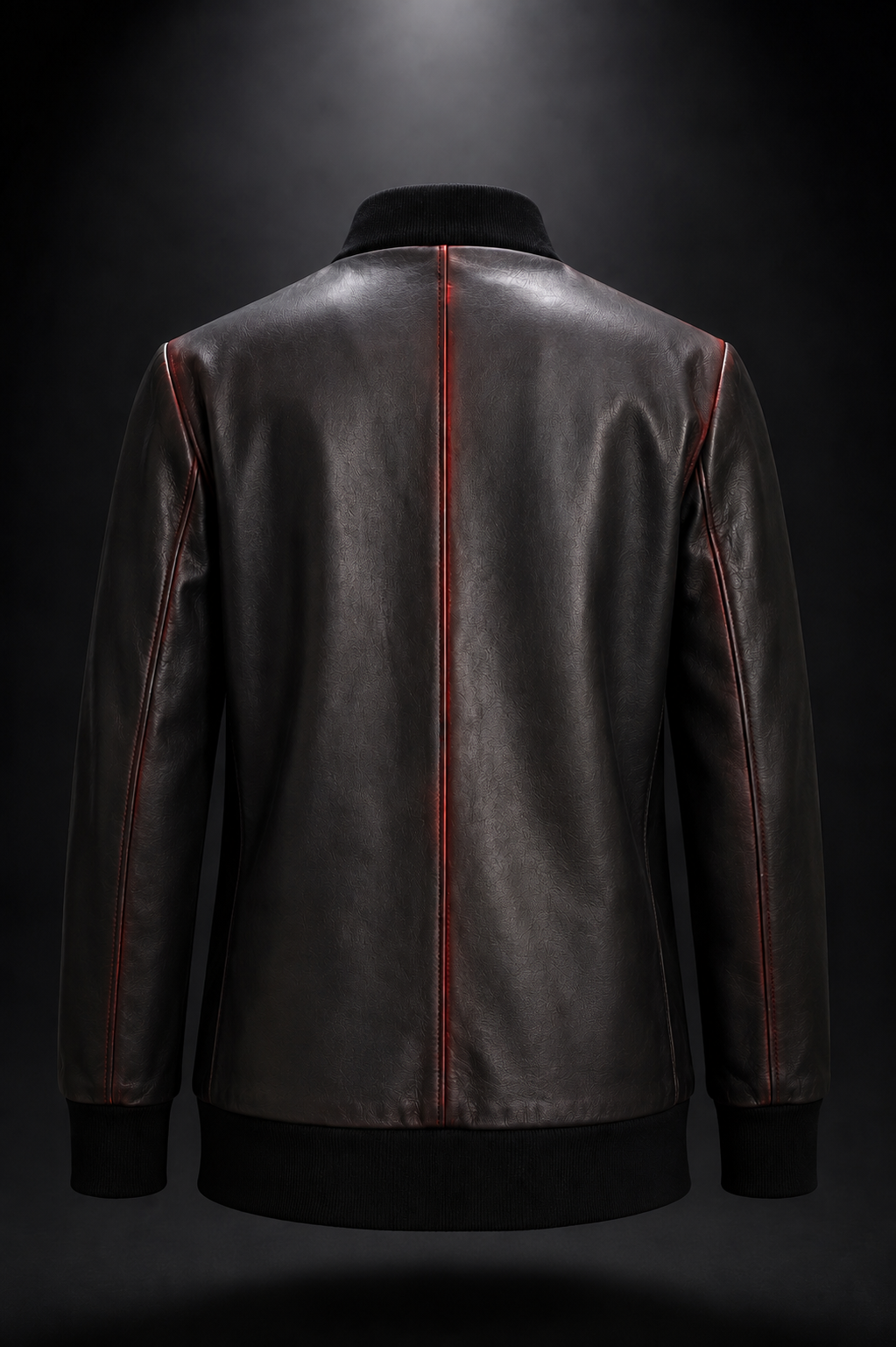 Dual Cat Motif                                         Artist-Edition Handcrafted Patina Lamb Leather Jacket.