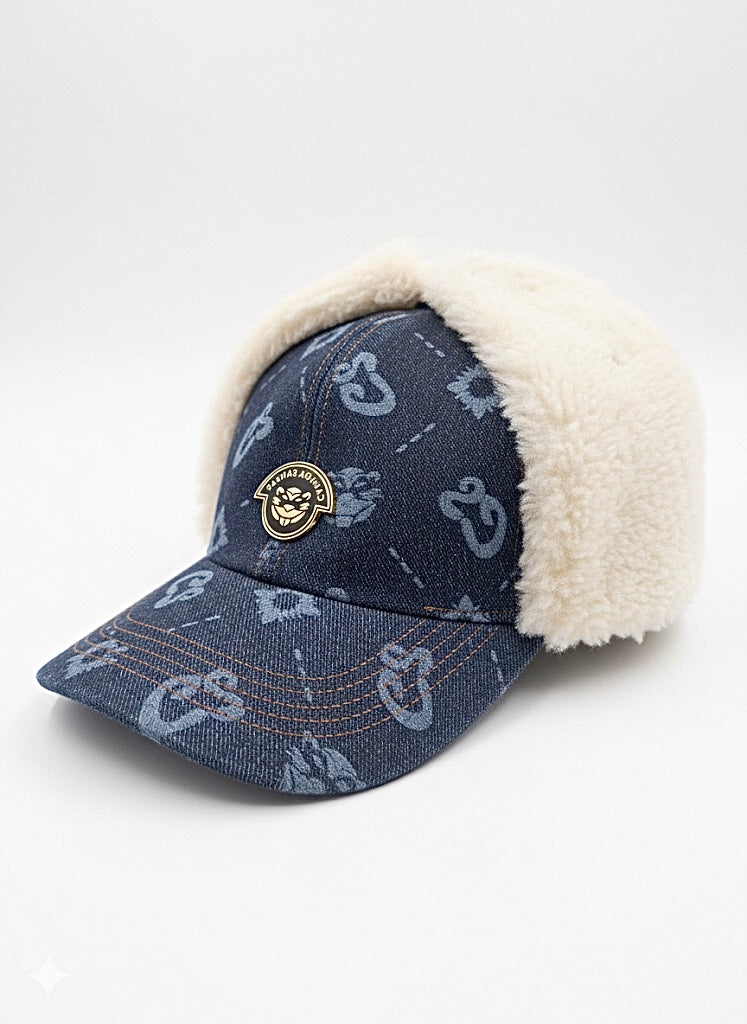 ICONIC UNISEX CS MONOGRAM LAMB SHEARLING FUR/DENIM HAT - FW25-26 LIMITED EDITION