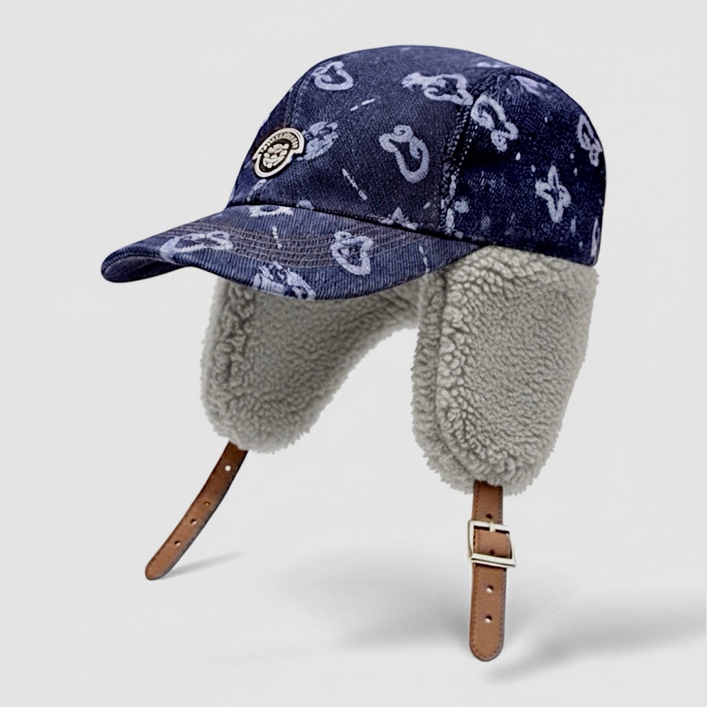 ICONIC UNISEX CS MONOGRAM LAMB SHEARLING FUR/DENIM HAT - FW25-26 LIMITED EDITION