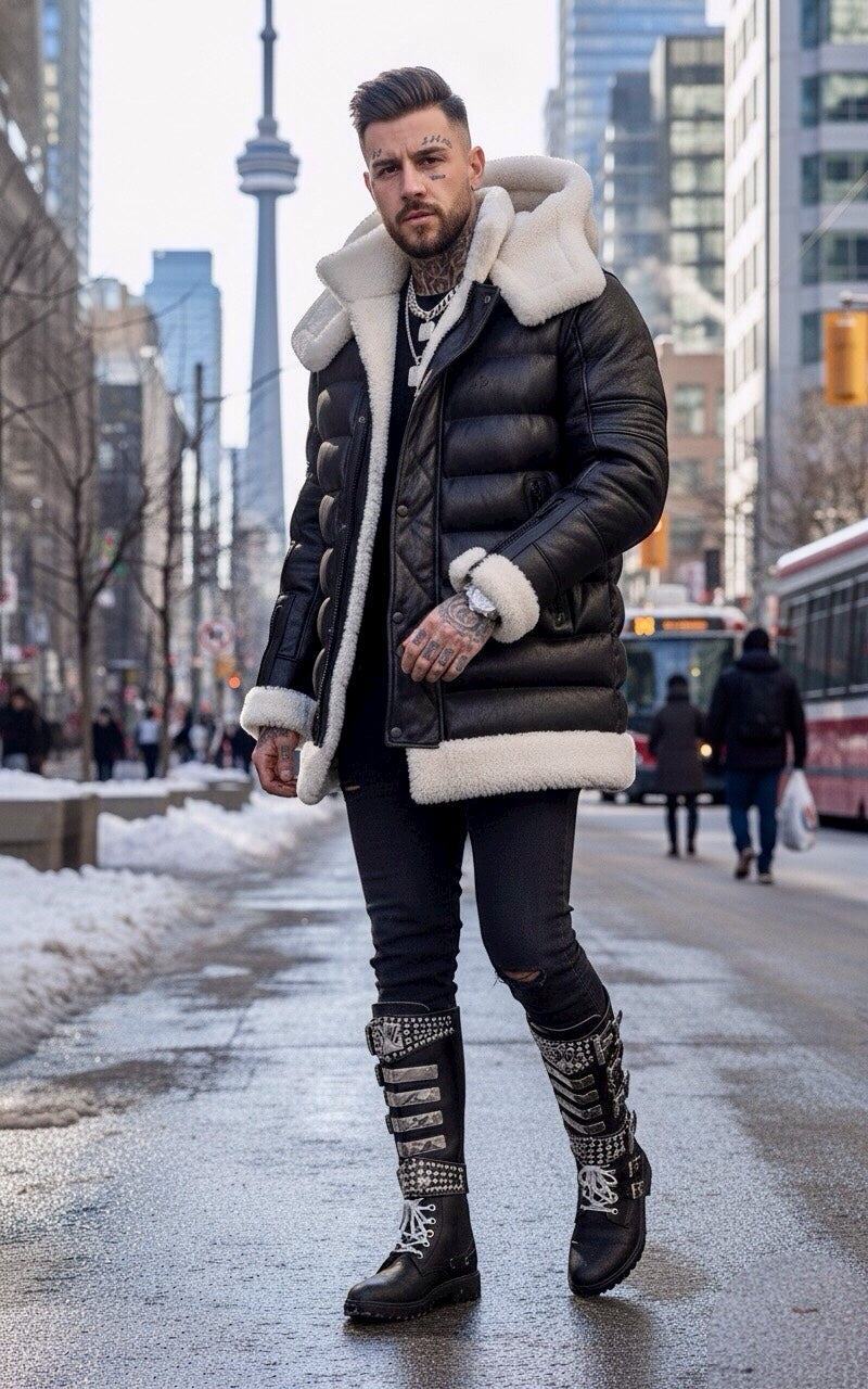 The Iconic x Luxury CANADA SANSAR CS Monogram Puffer Shearling Fur Coat.
Where Heritage Craft Meets Avant-Garde Luxury.